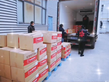 如意餛飩天津武清工廠為，寶坻區商務局送去12000份如意食品